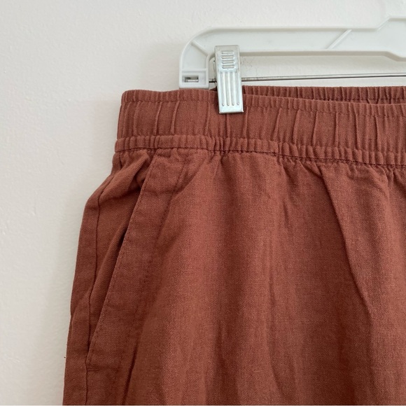 Old Navy Maplewood Brown Linen Blend Pants Wide Leg High Rise Beach Large NWT - Picture 3 of 11